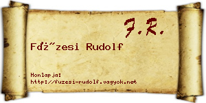 Füzesi Rudolf névjegykártya